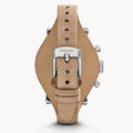 Fossil Boyfriend Chronograph White Dial Brown Leather Strap Watch for Women - ES3625