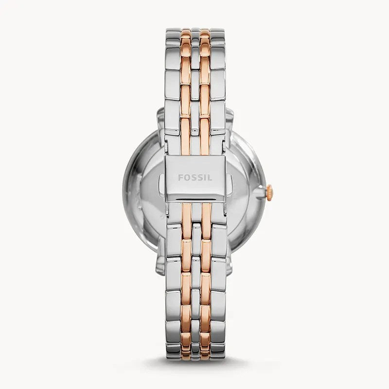 Fossil Jacqueline White Dial Two Tone Steel Strap Watch for Women - ES3634