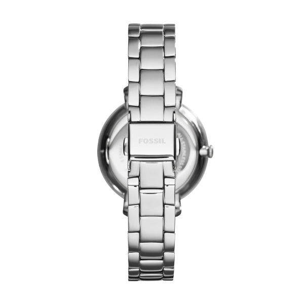 Fossil Jacqueline Silver Dial Silver Steel Strap Watch for Women - ES3664