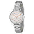 Fossil Jacqueline Multifunction White Dial Silver Steel Strap Watch for Women - ES3738