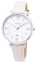 Fossil Jacqueline White Dial Beige Leather Strap Watch for Women - ES3793