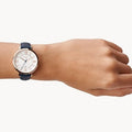 Fossil Jacqueline White Dial Blue Leather Strap Watch for Women - ES3843