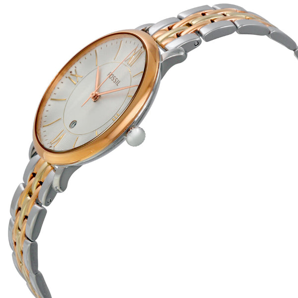 Fossil Jacqueline White Dial Two Tone Steel Strap Watch for Women - ES3844