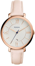 Fossil Jacqueline White Dial Pink Leather Strap Watch for Women - ES3988