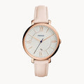 Fossil Jacqueline White Dial Pink Leather Strap Watch for Women - ES3988