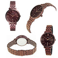 Fossil Jacqueline Brown Dial Brown Steel Strap Watch for Women - ES4100