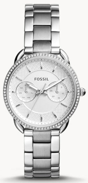 Fossil Tailor White Dial Silver Steel Strap Watch for Women - ES4262