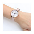 Fossil Jacqueline White Dial Pink Leather Strap Watch for Women - ES4303