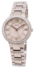 Fossil Virginia Pink Dial Pink Steel Strap Watch for Women - ES4482