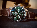 IWC Pilot's Watch Chronograph Edition Racing Green 43mm Green Dial Brown Leather Strap Watch for Men - IW377726