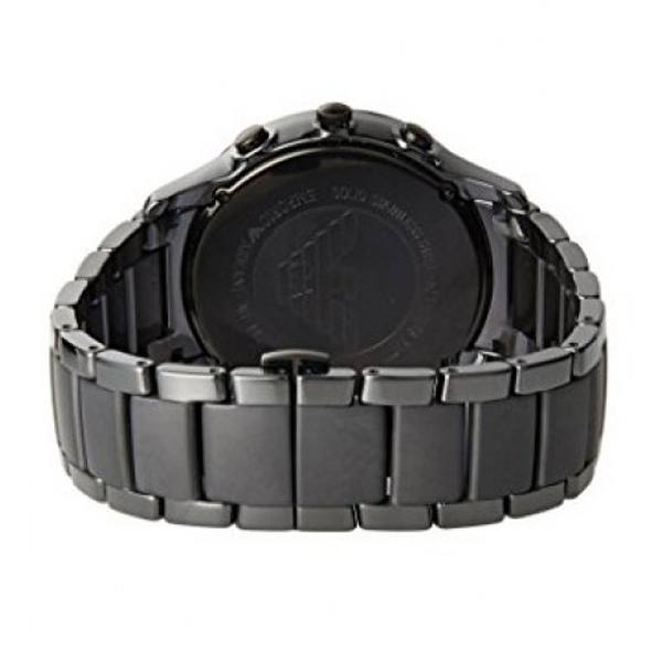 Emporio Armani Ceramica Chronograph Black Dial Black Steel Strap Watch For Men - AR1451