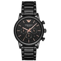 Emporio Armani Luigi Ceramic Chronograph Black Dial Black Steel Strap Watch For Men - AR1509