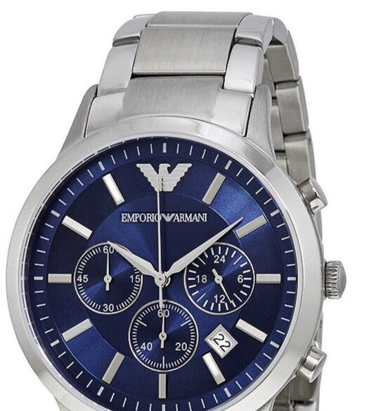 Emporio Armani Renato Chronograph Blue Dial Stainless Steel Strap Watch For Men - AR2448
