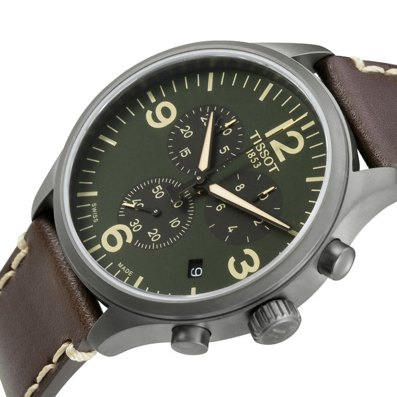 Tissot T Sport Chrono XL Olive Green Dial Watch For Men - T116.617.36.097.00