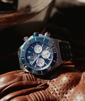 Breitling Super Chronomat B01 44 Blue Dial Blue Rubber Strap Watch for Men - AB0136161C1S1