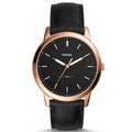 Fossil The Minimalist Black Dial Black Leather Strap Watch for Men - FS5376