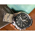 Fossil Dean Chronograph Black Dial Silver Steel Strap Watch for Men - FS4542