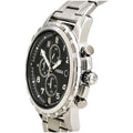 Fossil Dean Chronograph Black Dial Silver Steel Strap Watch for Men - FS4542