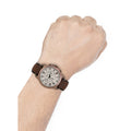 Fossil Grant Chronograph White Dial Brown Leather Strap Watch for Men - FS5344