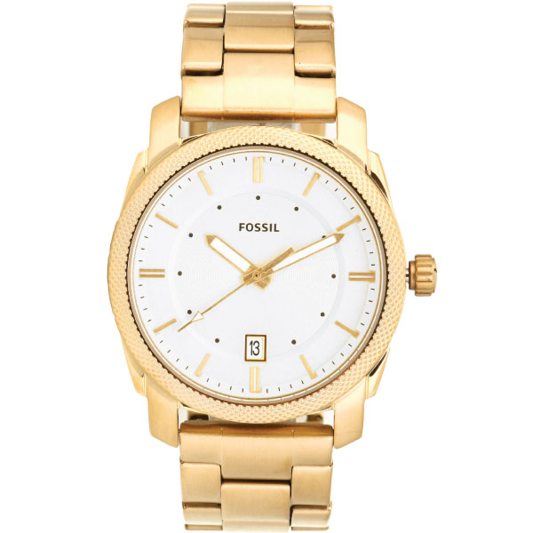 Fossil Machine Gold Dial Gold Steel Strap Watch for Men - FS5264