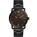 Fossil The Commuter Brown Dial Black Steel Strap Watch for Men - FS5277