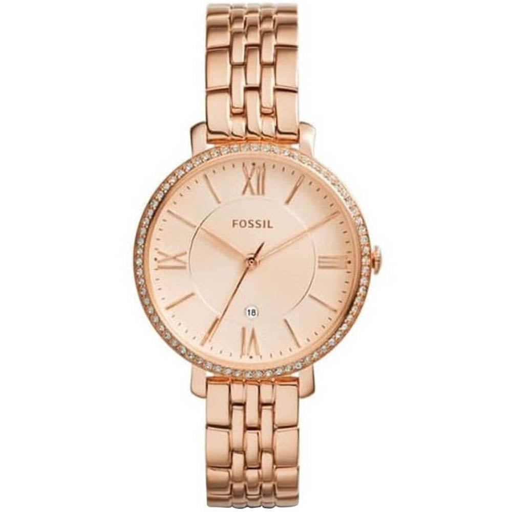 Fossil Jacqueline Rose Gold Dial Rose Gold Steel Strap Watch for Women - ES3632