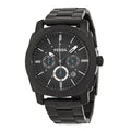 Fossil Machine Chronograph Black Dial Black Steel Strap Watch for Men - FS4552