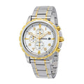 Fossil Dean Chronograph White Dial Two Tone Steel Strap Watch for Men - FS4795