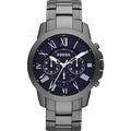 Fossil Grant Chronograph Blue Dial Grey Steel Strap Watch for Men - FS4831