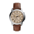 Fossil Grant Chronograph Brown Dial Brown Leather Strap Watch for Men - FS5214