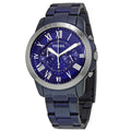 Fossil Grant Chronograph Blue Dial Blue Steel Strap Watch for Men - FS5230