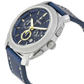 Fossil Machine Chronograph Blue Dial Blue Leather Strap Watch for Men - FS5262