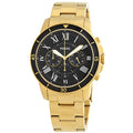 Fossil Inscription Automatic Black Dial Gold Steel Strap Watch for Men - FS5267