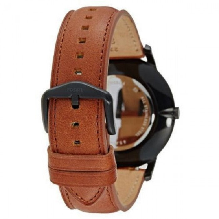 Fossil The Minimalist Black Dial Brown Leather Strap Watch for Men - FS5305