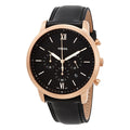 Fossil Neutra Chronograph Black Dial Black Leather Strap Watch for Men - FS5381