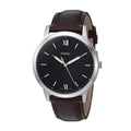 Fossil The Minimalist 3H Black Dial Brown Leather Strap Watch for Men - FS5464