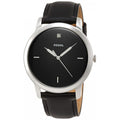 Fossil The Minimalist Carbon Series Black Dial Black Leather Strap Watch for Men - FS5497