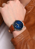 Fossil The Minimalist 3H Blue Dial Brown Leather Strap Watch for Men - FS5499