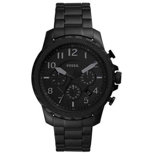 Fossil Bowman Chronograph Black Dial Black Steel Strap Watch for Men - FS5603