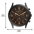 Fossil Forrester Chronograph Black Dial Brown Leather Strap Watch for Men - FS5608