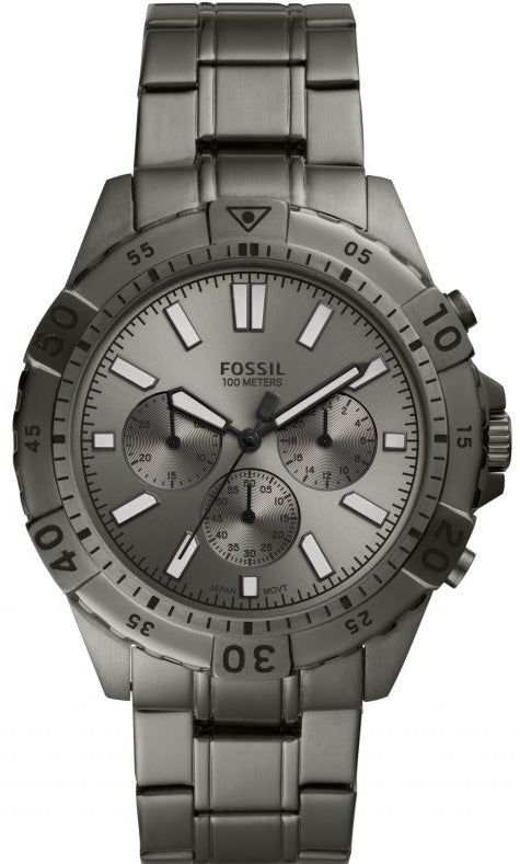 Fossil Garrett Chronograph Grey Dial Grey Steel Strap Watch for Men - FS5621