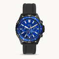 Fossil Garrett Chronograph Blue Dial Black Rubber Strap Watch for Men - FS5695