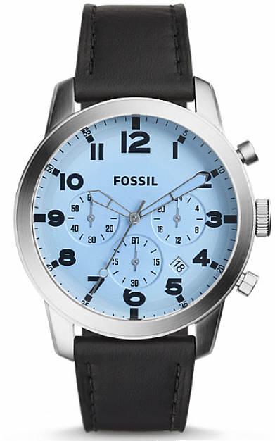 Fossil Pilot Chronograph White Dial Brown Leather Strap Watch for Men - FS5146