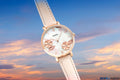 Fossil Jacqueline Mother of Pearl White Dial Pink Leather Strap Watch for Women - ES4671