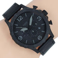 Fossil Nate Chronograph Black Dial Black Leather Strap Watch for Men - JR1354