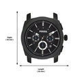 Fossil Machine Chronograph Black Dial Black Silicone Strap Watch for Men - FS4487