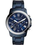 Fossil Grant Chronograph Blue Dial Blue Steel Strap Watch for Men - FS5230