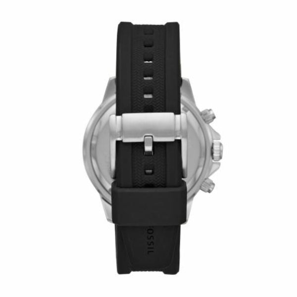 Fossil Bannon Multifunction Black Dial Black Silicone Strap Watch for Men - BQ2494