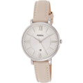 Fossil Jacqueline White Dial Beige Leather Strap Watch for Women - ES3793