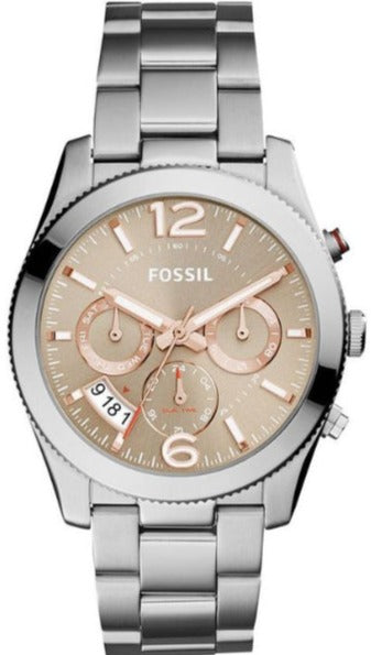 Fossil Perfect Boyfriend Taupe Dial Silver Steel Strap Watch for Women - ES4146